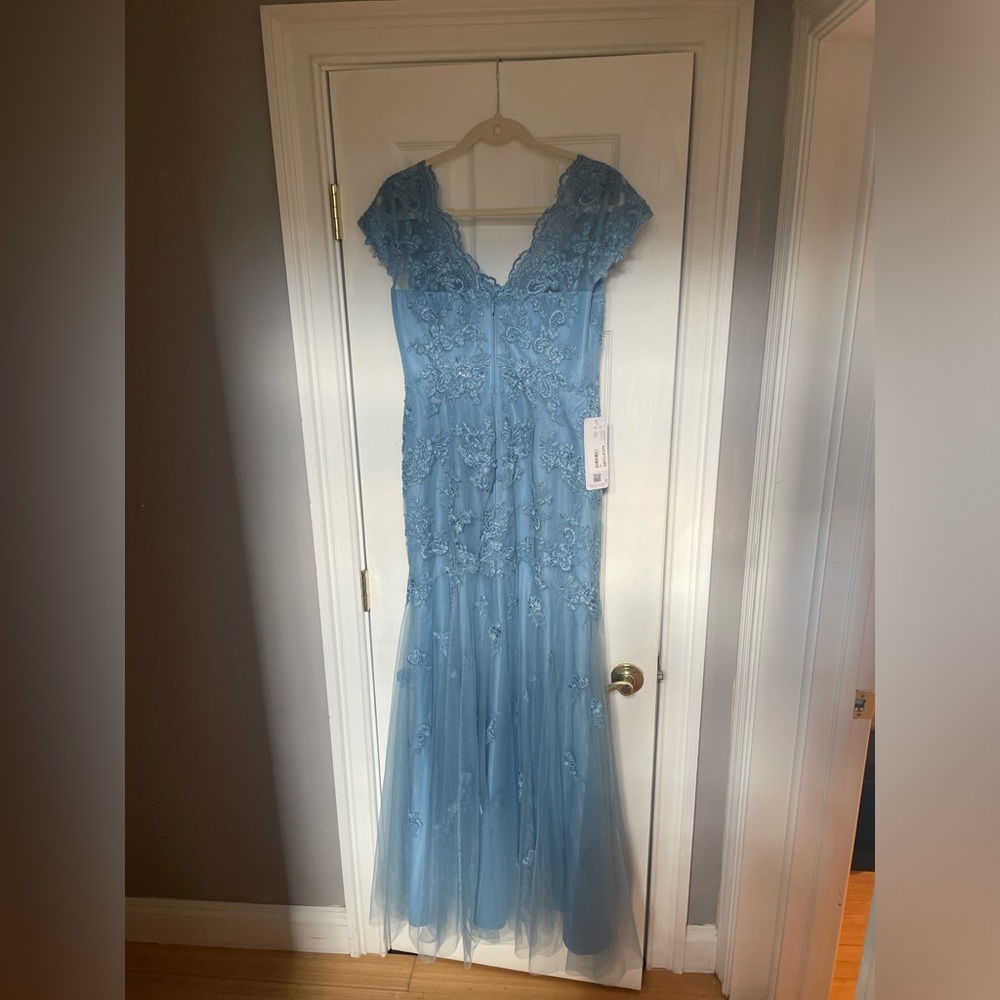 Azazie Steel Blue size 8 Marbella NEVER WORN